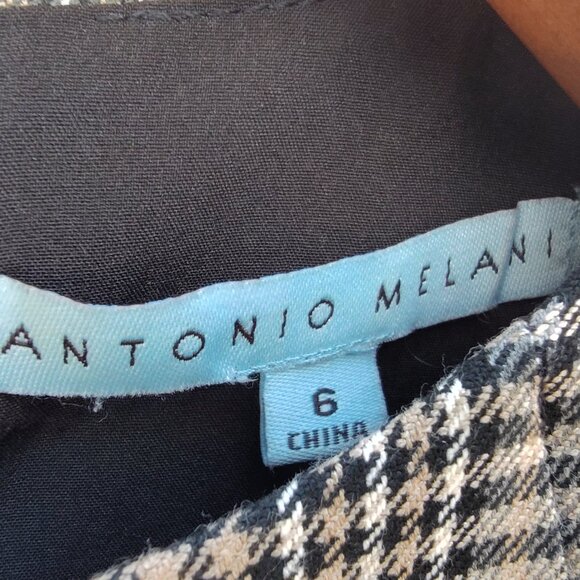 Antonio Milani, Cocktail Midi Sheath Dress, Plaid, Size 6 - Picture 7 of 9